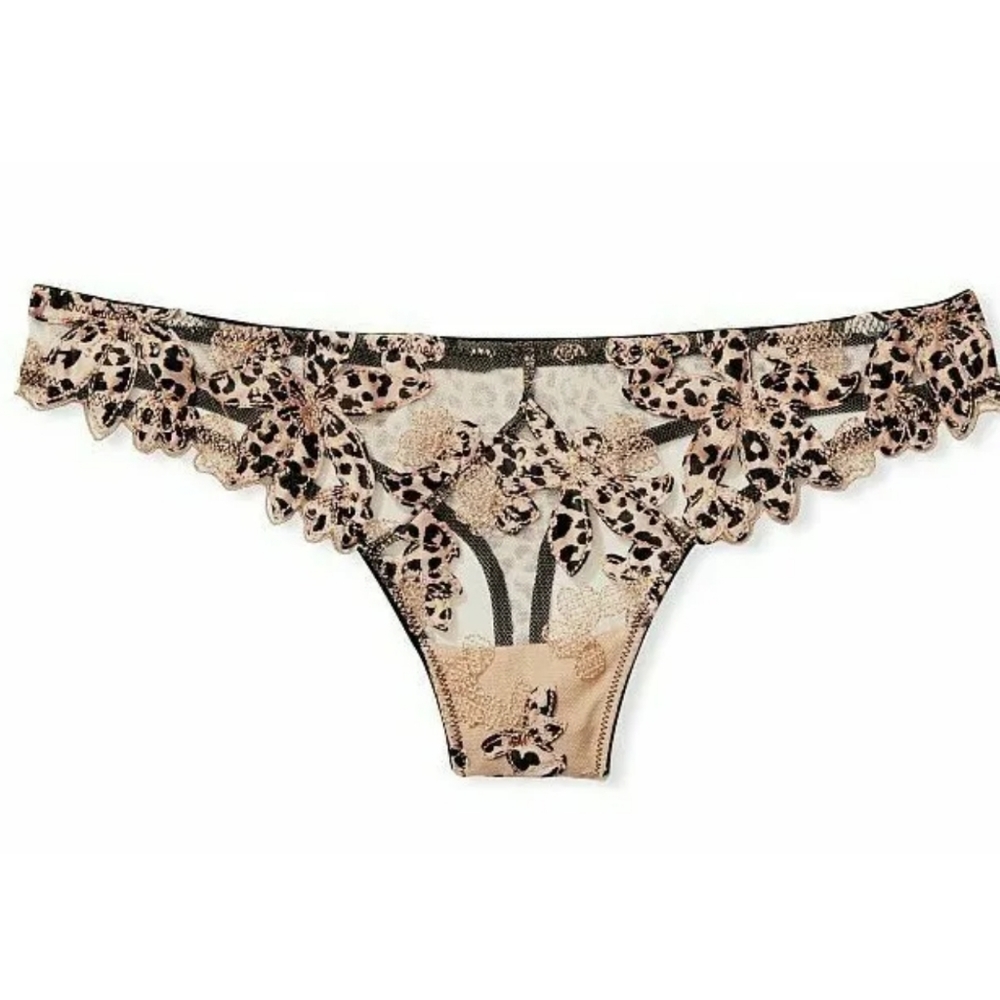 VICTORIAS SECRET VERY SEXY LUXE LINGERIE EMBROIDERED THONG PANTY